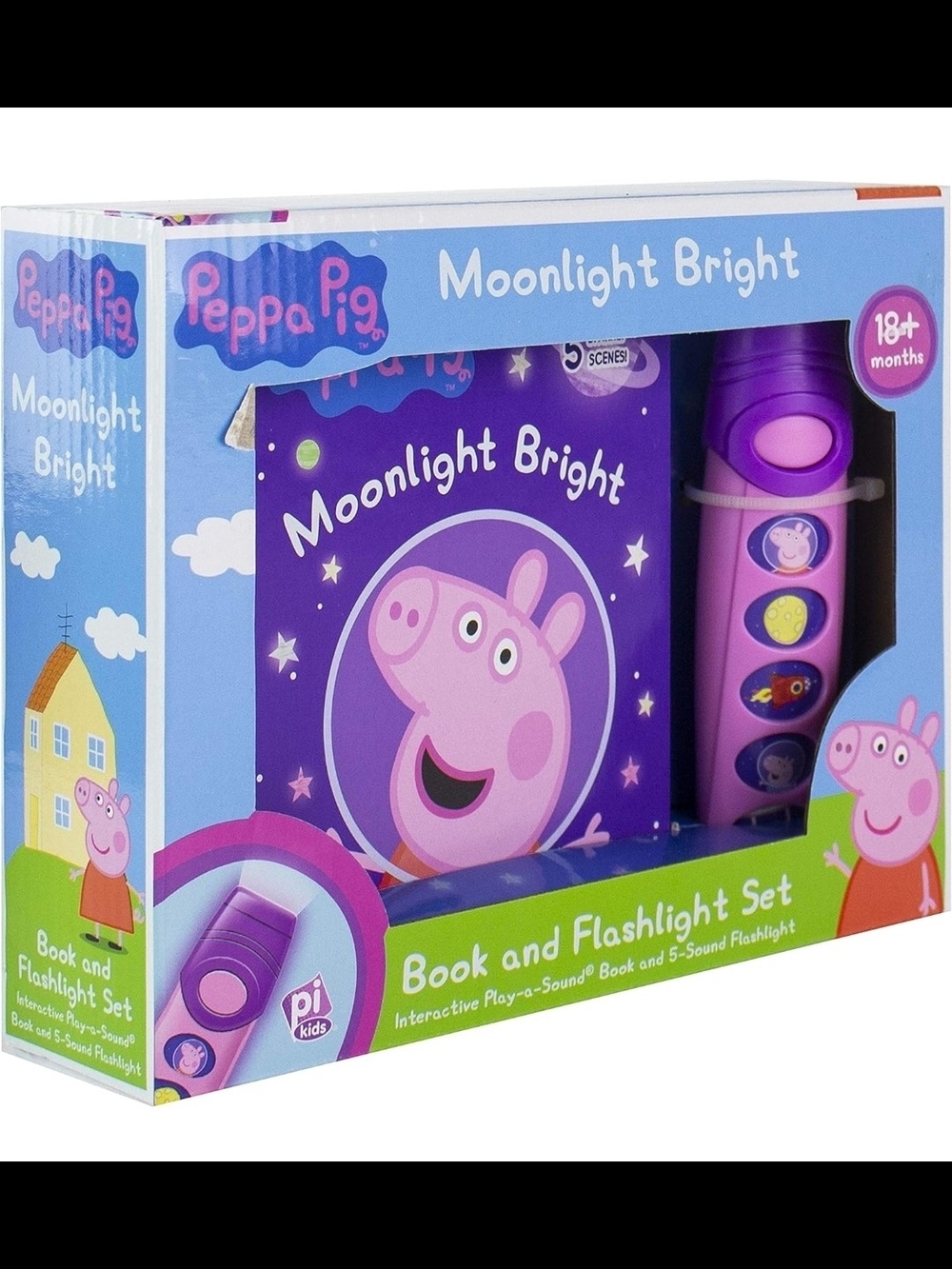 Peppa Pig Moonlight Bright Book and Flashlight Set - Purple